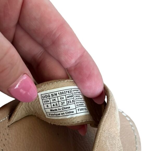 Ugg Suede Slingback Nyssa Wedge Sandals Tan Size 6 - Picture 9 of 10
